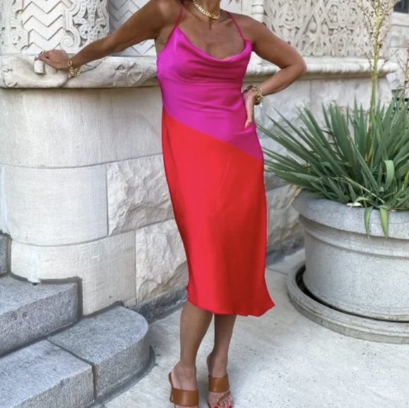 Colorblock Slip Dresses